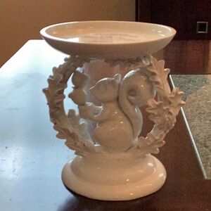 White Squirrel Candle Holder